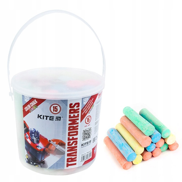 Creta colorata pentru tabla, in cutie de 15 bucati, Kite, Transformers