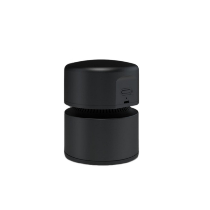 Aspirator portabil de birou, pentru curatarea uscata si umeda, fara fir, cu 2 trepte de putere, baterie de mare capacitate de 1800 mAh, rezervor detasabil, 4 W, negru
