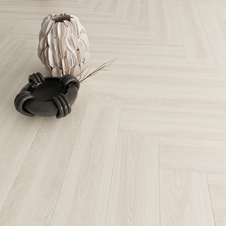 Parchet laminat Camsan Diamond Salda, 10mm, gri, clasa 32, montare click, model herringbone