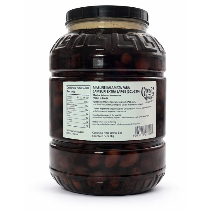 Masline Kalamata Fara Samburi, Extra Large in Saramura - 3kg