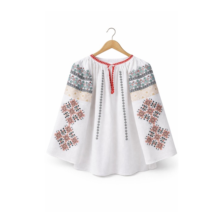Автентична традиционна дамска риза, Буковина, XS, Кошница с гордост