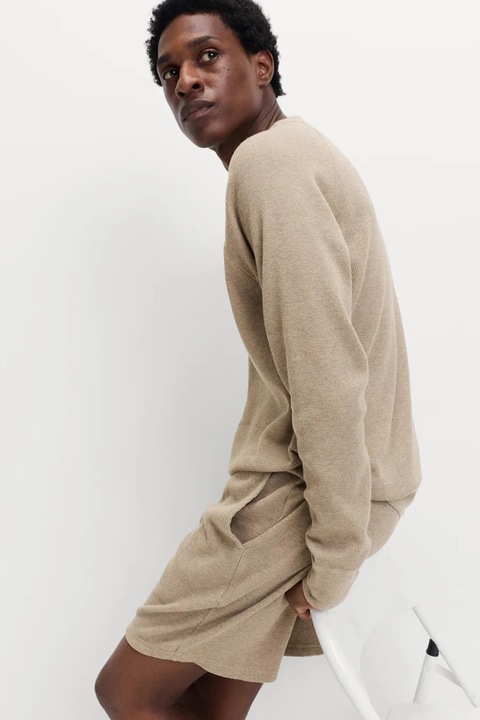 Marks & Spencer, Pantaloni scurti de pijama din bumbac, Maro nisip