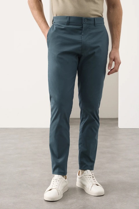 Marks & Spencer, Pantaloni chino slim fit, Albastru petrol, W36-L31