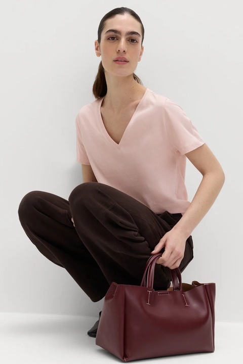 Marks & Spencer, Tricou cu decolteu in V, Roz pastel