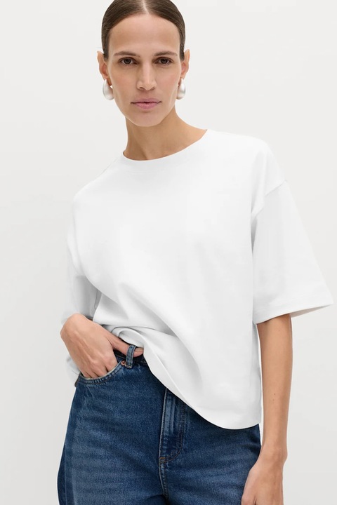 Marks & Spencer, Tricou uni cu maneci cazute, Alb optic