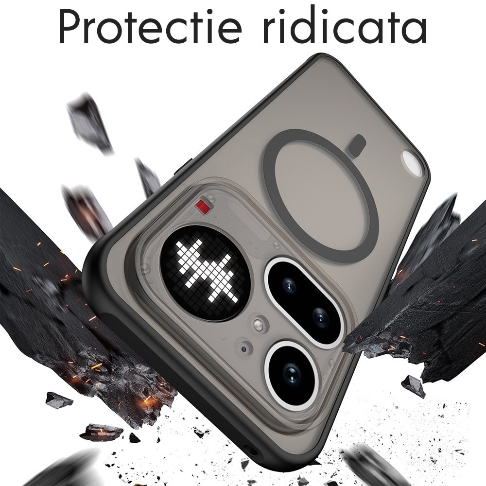 Husa pentru Nothing Phone (4a) Pro Daden® HaloFrost, MagSafe, Antisoc, Calitate Premium, Negru