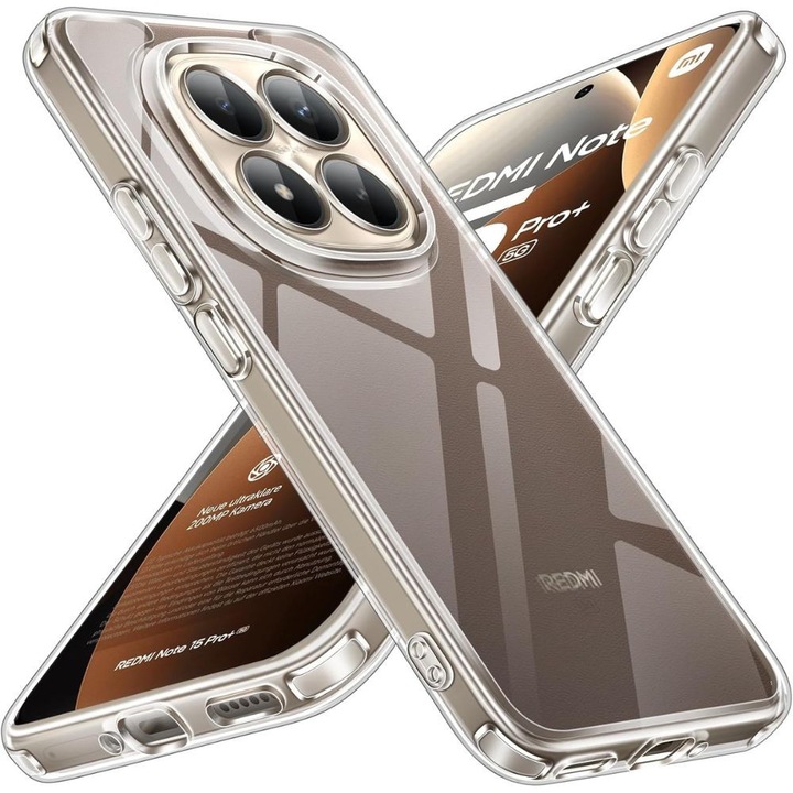 Husă flexibilă antișoc G-Tech, transparent, silicon ultra slim, pentru Xiaomi Redmi Note 15 Pro Plus 5G