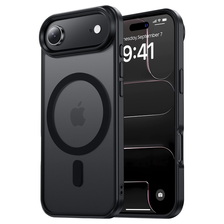 Telefon tok, MOGU, iPhone 17 Air, esés elleni védelem, fekete, matt