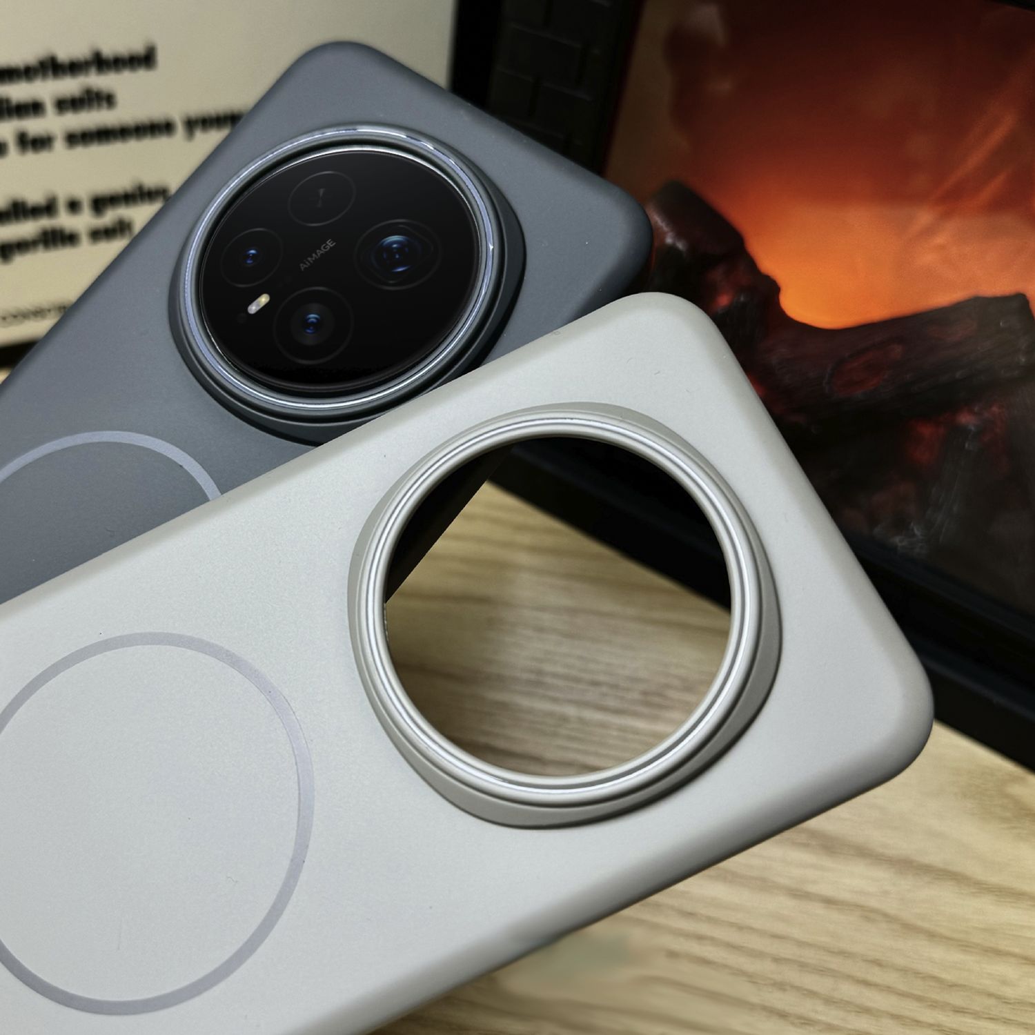 Husa pentru Honor Magic8 Pro, MagSafe, PC cu finisaj catifelat, margini suprainaltate pentru camera, rezistenta la caderi, negru
