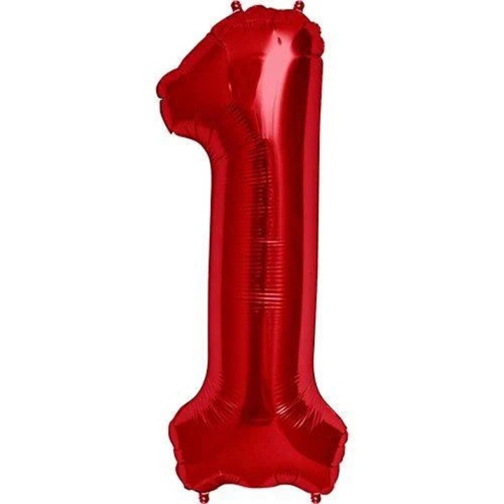 Balon folie cifra 1 rosu (100 cm)
