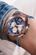 GUESS, Ceas cronograf cu bareta din silicon, Albastru inchis