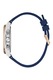 GUESS, Ceas cronograf cu bareta din silicon, Albastru inchis