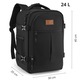 Раница за пътуване, Zagatto ZG1113, Ръчен багаж 40x30x20 см, Раница за пътуване със самолет, Съвместима с Wizz Air, Ryanair, Отваряне на 90 градуса, Прикрепяща се към куфар, Водоустойчива, Капацитет 24L, Черна
