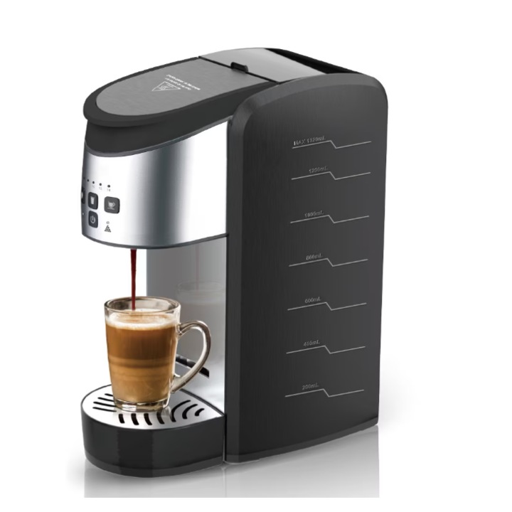 Espressor, 1500W, 220V, control precis al temperaturii, 1320ml, usor de curatat, compatibil cu o varietate de tipuri de cafea, 11x24x31cm, negru, ATT