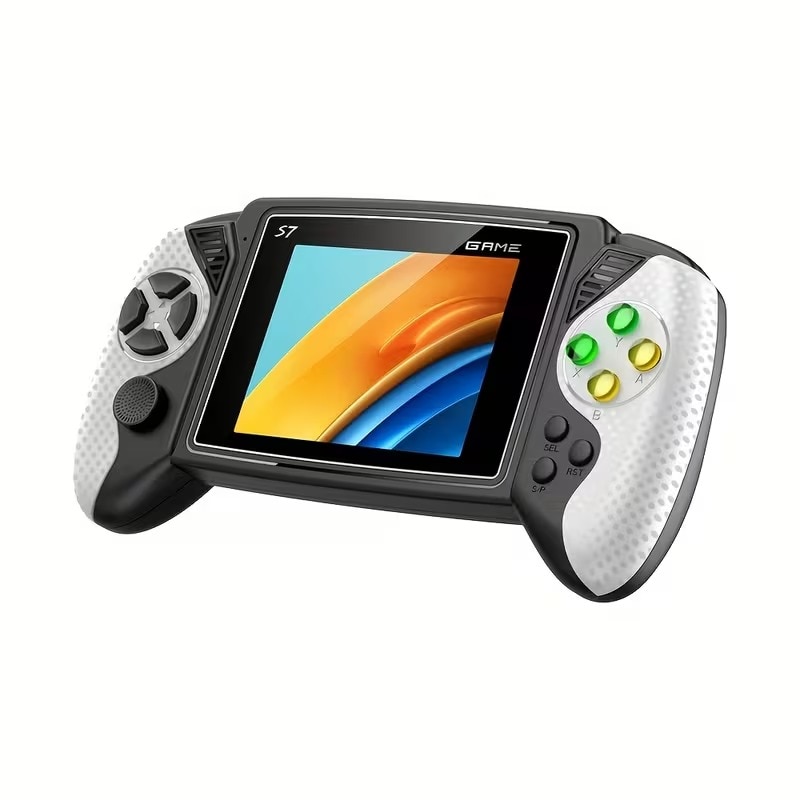 Consola de jocuri retro S7 ecran 3.5 inch conexiune TV SkyTechs® 620 de jocuri baterie litiu reincarcabila 1020mAh alb