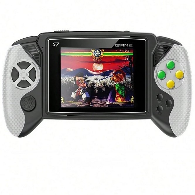 Consola de jocuri retro S7 ecran 3.5 inch conexiune TV SkyTechs® 620 de jocuri baterie litiu reincarcabila 1020mAh alb