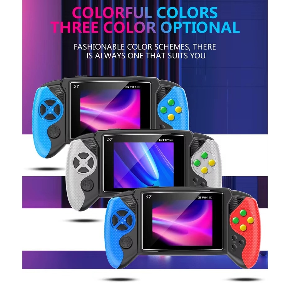 Consola de jocuri retro S7 conexiune TV ecran 3.5 inchSkyTechs® 620 de jocuri baterie litiu reincarcabila, 1020mAh albastru