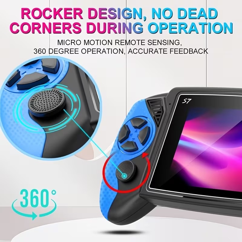 Consola de jocuri retro S7 ecran 3.5 inch conexiune TV SkyTechs® 620 de jocuri baterie litiu reincarcabila 1020mAh alb