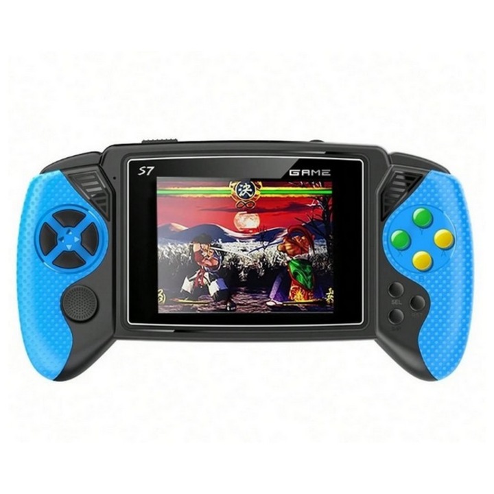 Consola de jocuri retro S7 conexiune TV ecran 3.5 inchSkyTechs® 620 de jocuri baterie litiu reincarcabila, 1020mAh albastru