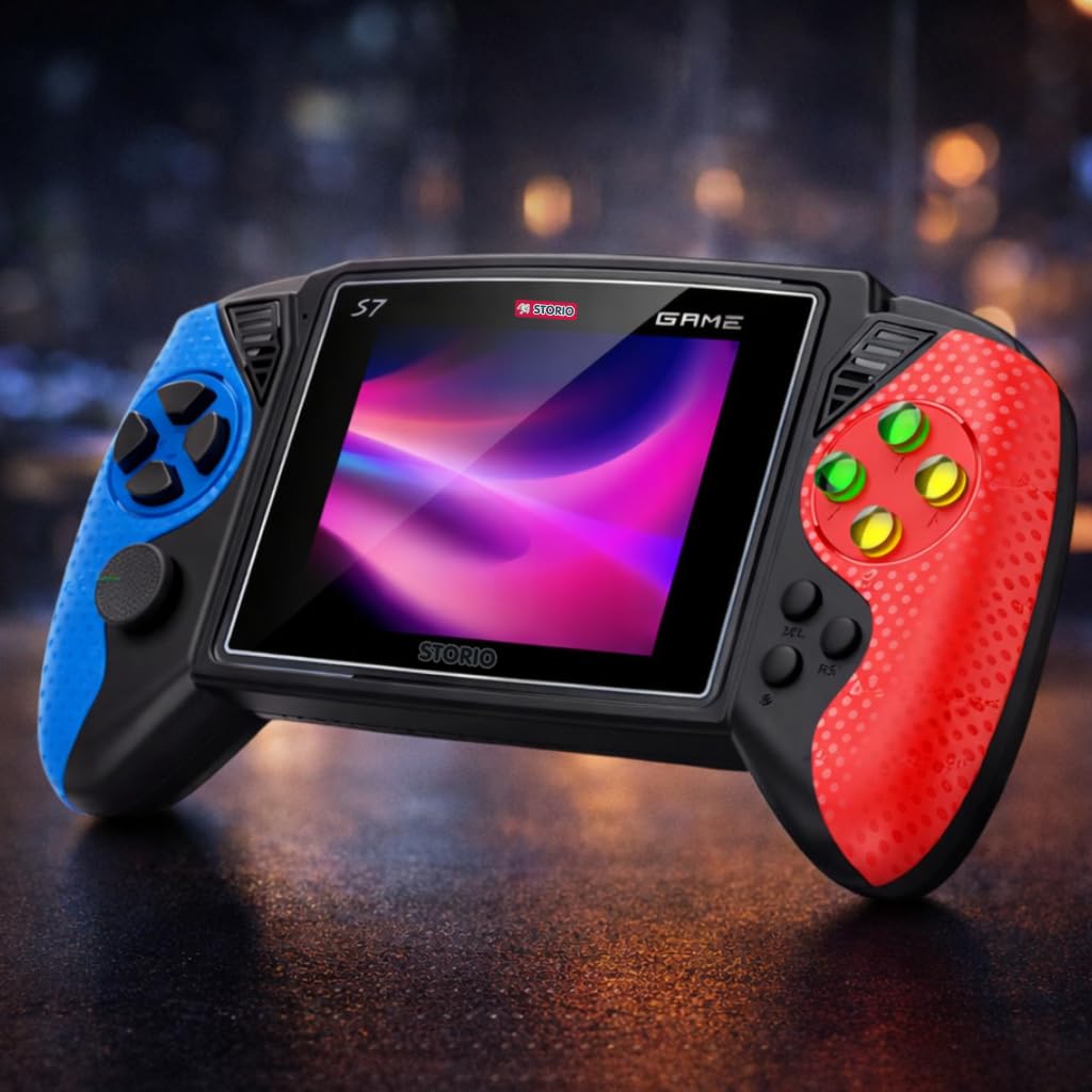 Consola de jocuri retro portabila S7 conexiune TV SkyTechs® ecran 3.5 inch 620 de jocuri baterie litiu reincarcabila, 1020mAh - rosu