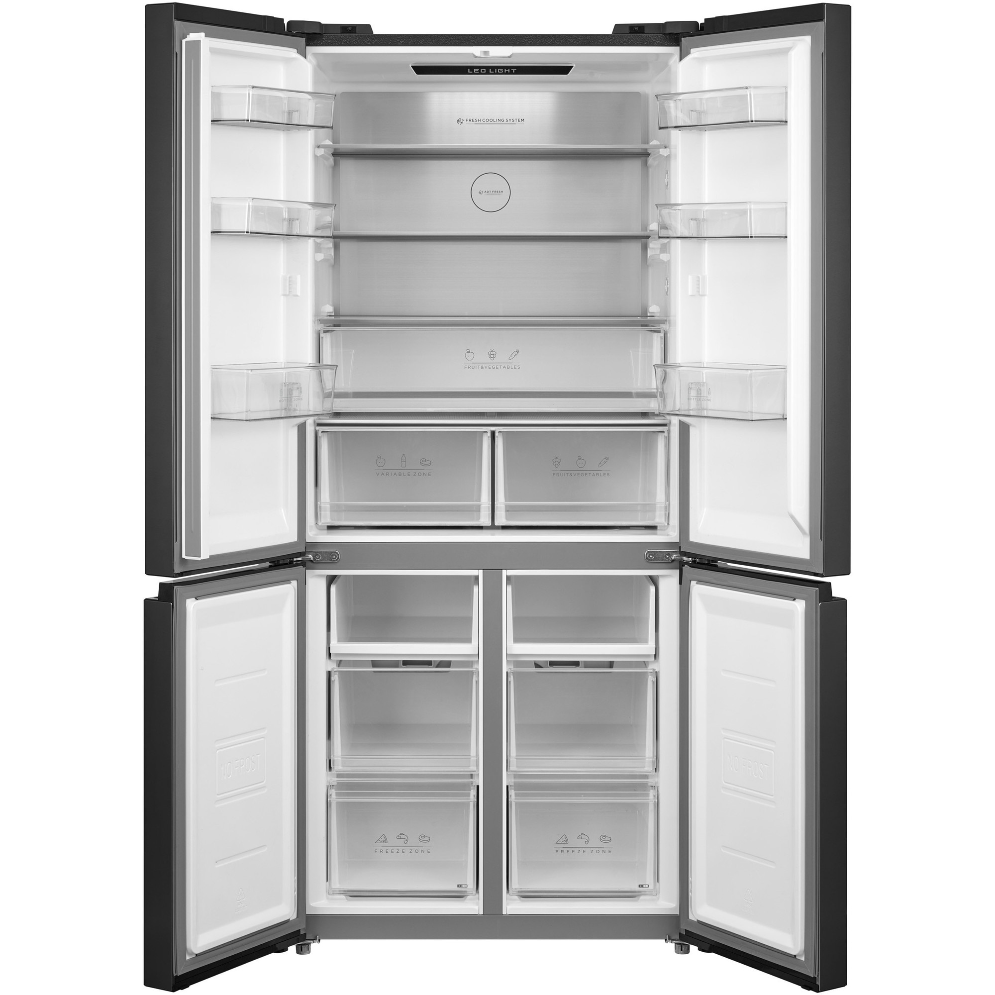 Side by side multidoor Heinner HSBS-M515MDINVHGBKE++, 515 l, Clasa