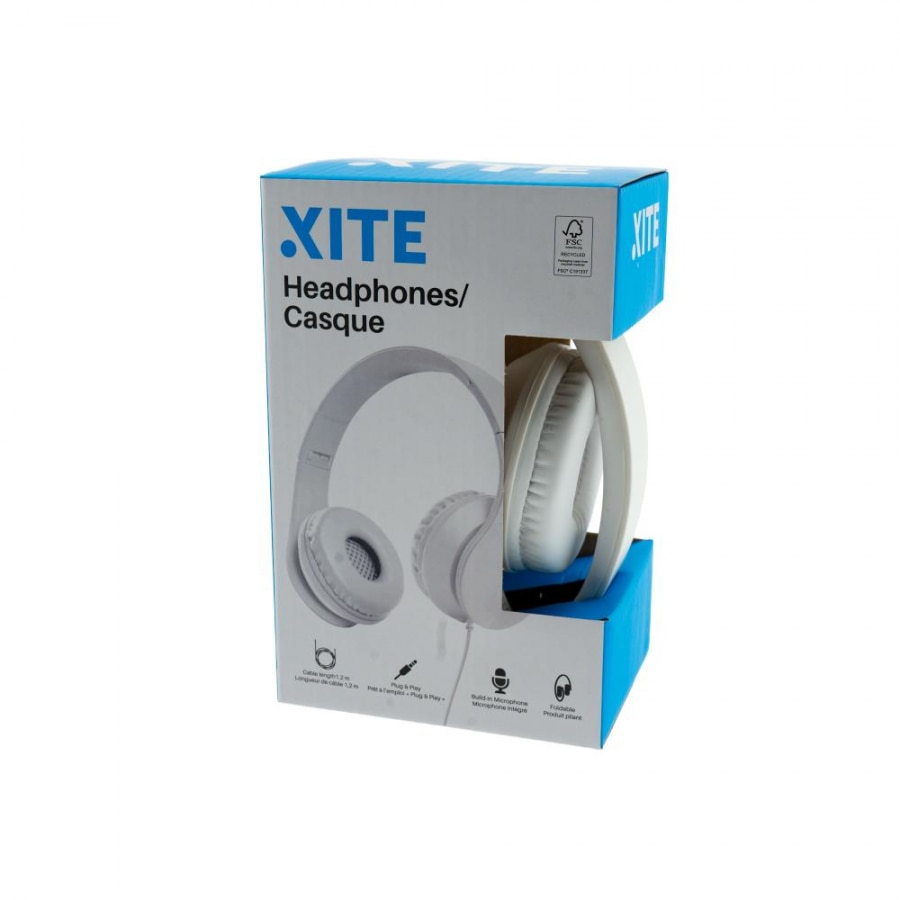 Casti Audio On Ear XITE DK 6000, Cu fir, Alb