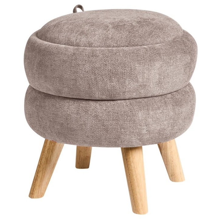 Pouf cu depozitare Hawley Chenille Taupe