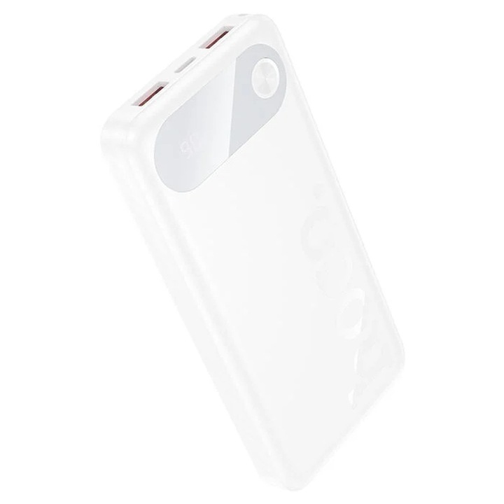 Baterie Externa Hoco J154, 10000mAh, 22.5W, QC+PD, 1xUSB-C, 2xUSB-A, Alb