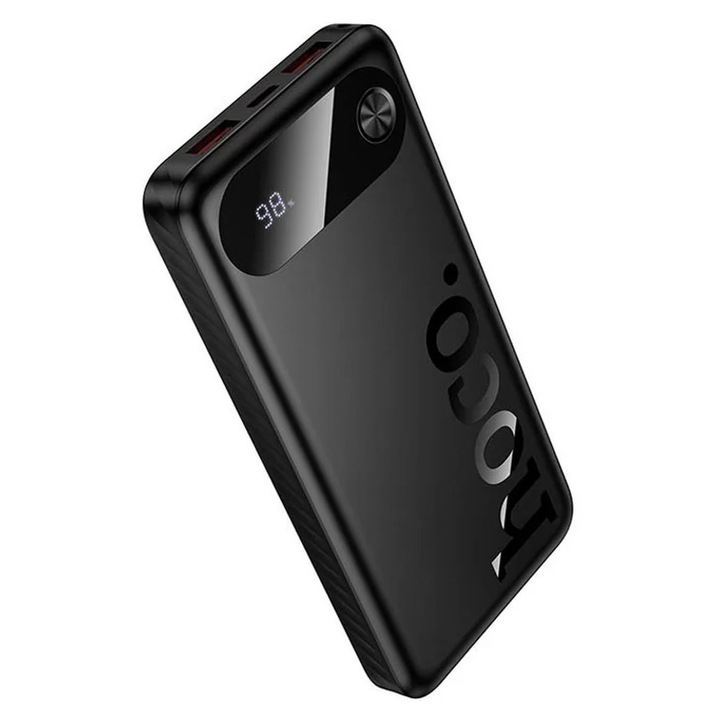 Baterie Externa Hoco J154, 10000mAh, 22.5W, QC+PD, 1xUSB-C, 2xUSB-A, Negru