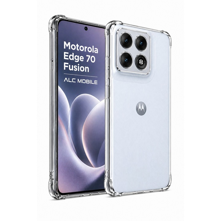 Husa pentru Motorola Edge 70 Fusion, Transparenta, Anti-Soc, Protectie 360, Colturi Intarite, ALC MOBILE