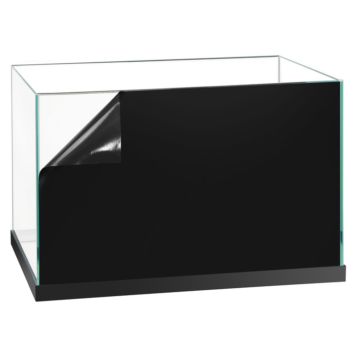 Fundal acvariu autoadeziv decorativ, taiate la dimensiune, 50 x 50 cm, DecoMeister®, Model Negru, VG070-100-0050W050
