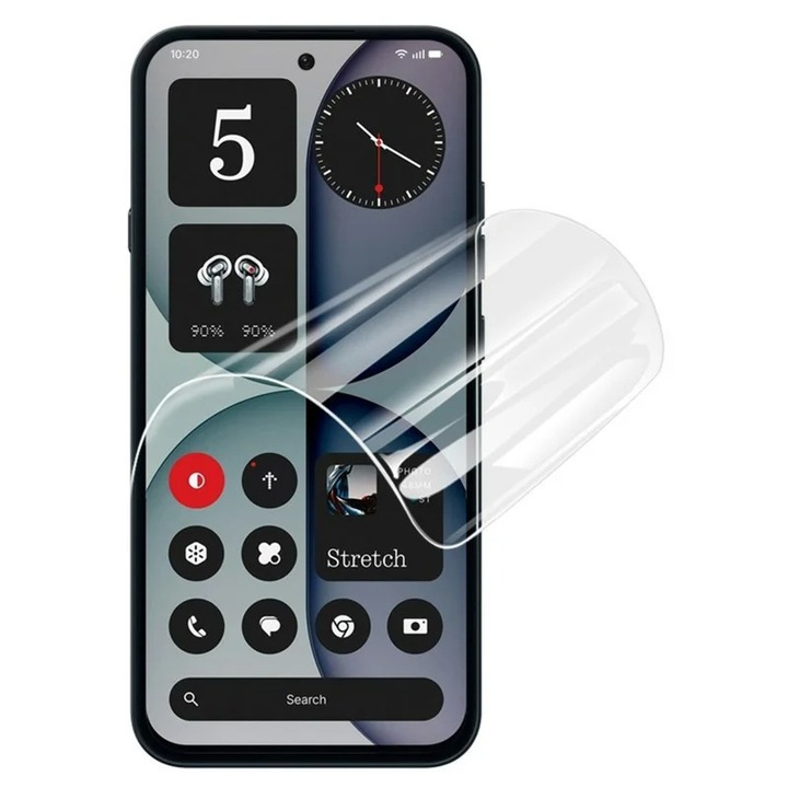 Folie Silicon Ecran pentru Nothing Phone (4a) Pro, Silicon Hydrogel Regenerabil, Flexible Hydro-Crystal, Protectie Completa, Full Glue, Instalare usoara, Set complet pentru Instalare