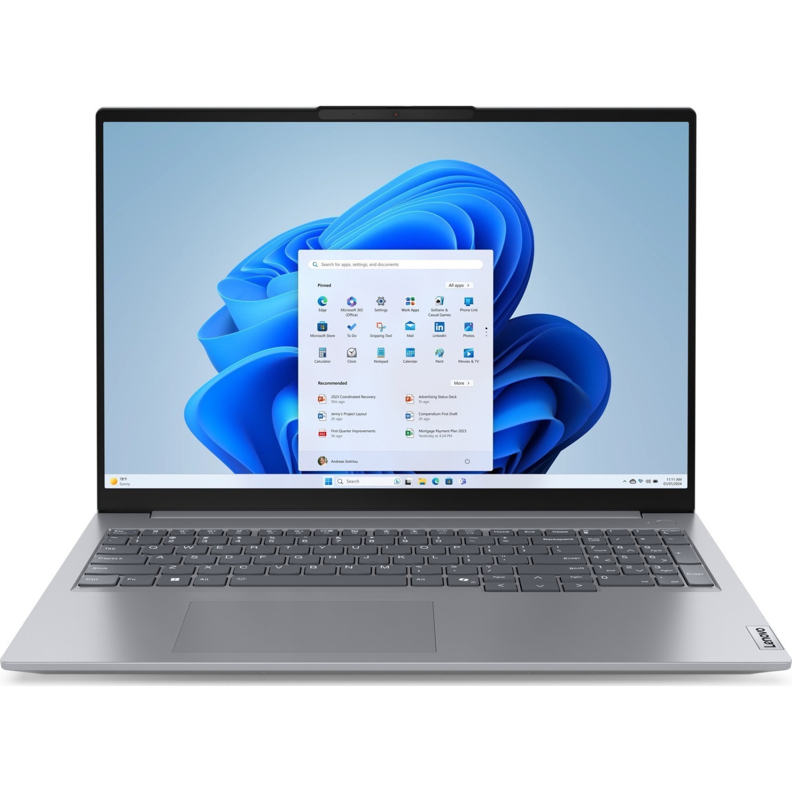 Laptop Lenovo ThinkBook 16 G7, 16" WUXGA, AMD Ryzen™ 7 7735HS pana la 4.75 GHz, 16 GB RAM DDR5 4800, 1 TB SSD, AMD Radeon, Windows 11 Pro, Arctic Grey 1 TB