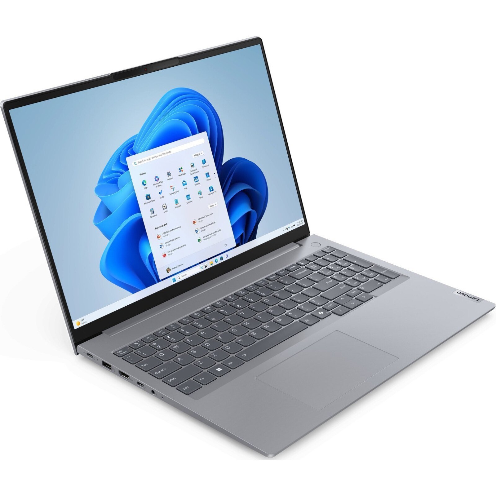 Laptop Lenovo ThinkBook 16 G7, 16" WUXGA, AMD Ryzen™ 7 7735HS pana la 4.75 GHz, 16 GB RAM DDR5 4800, 1 TB SSD, AMD Radeon, Windows 11 Pro, Arctic Grey 1 TB