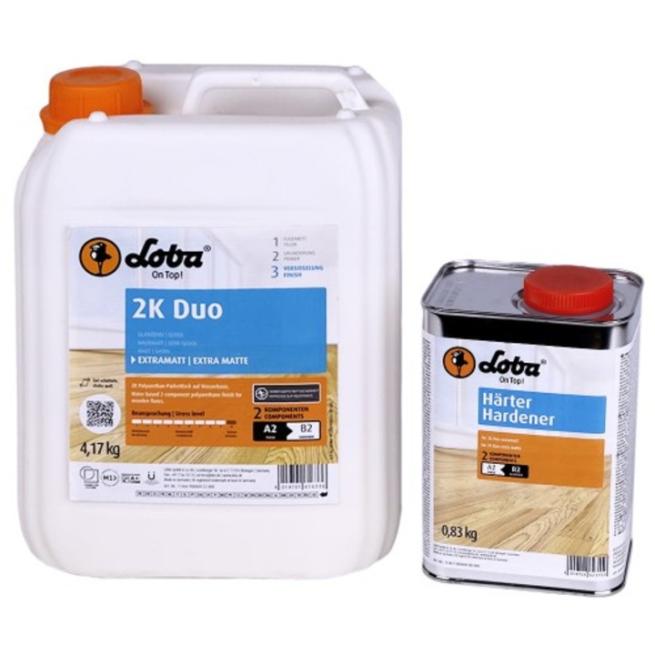 Lac Loba 2K Duo Extra-Mat, 5L, pentru lemn