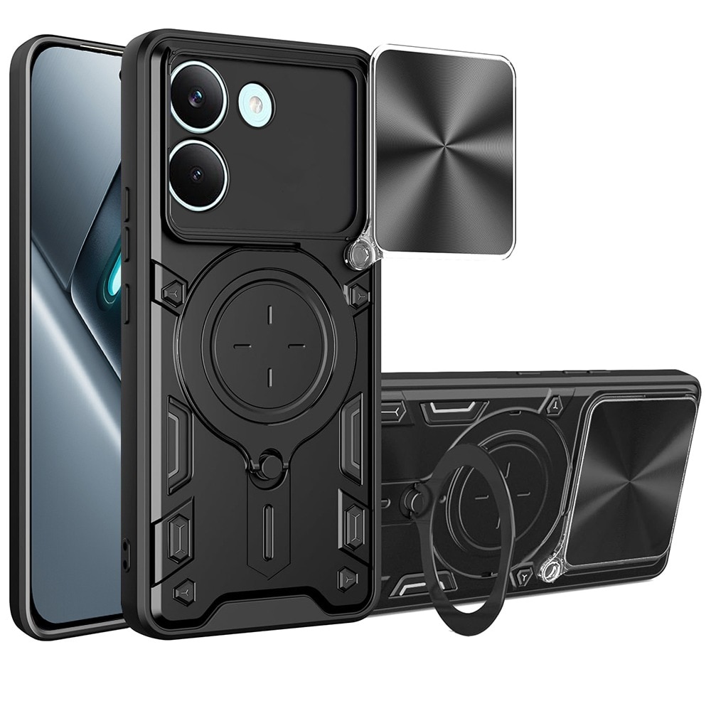 Husa pentru Xiaomi Poco X8 Pro, CamGuard Pro Kickstand, Slider Camera, Antisoc, Protectie Superioara, Negru