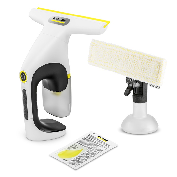 Aparat de curatat geamuri Karcher WV 1 Compact Care, Autonomie 25 minute, Rezervor apa murdara 100 ml Alb