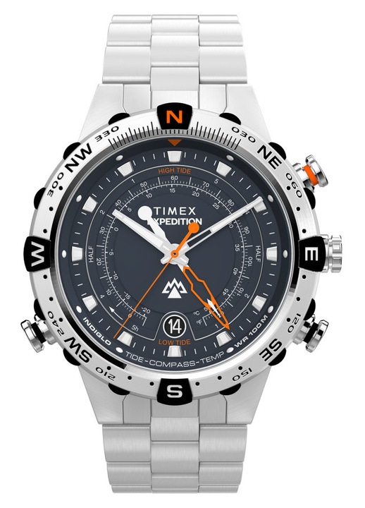 Ceas barbatesc Timex Expedition North, mecanism quartz, bratara din otel inoxidabil, cadran albastru, 45mm, rezistent la apa 100m