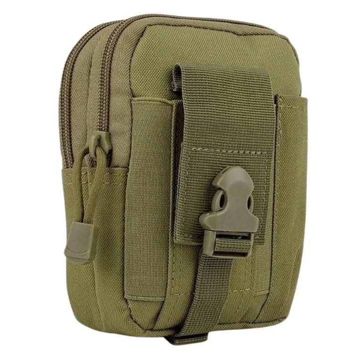 Taktikai deréktáska, multifunkcionális, 1L, EDC rendszerező, strapabíró poliészter, vízálló, zöld 18 cm