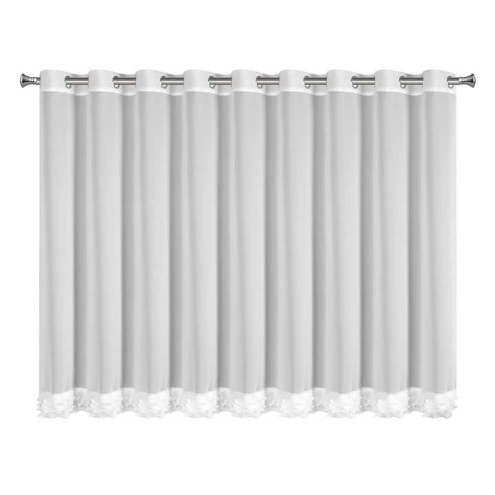 Fehér sifon függöny 350x150 cm falbankával, 16 rögzítővel, Eurofirany