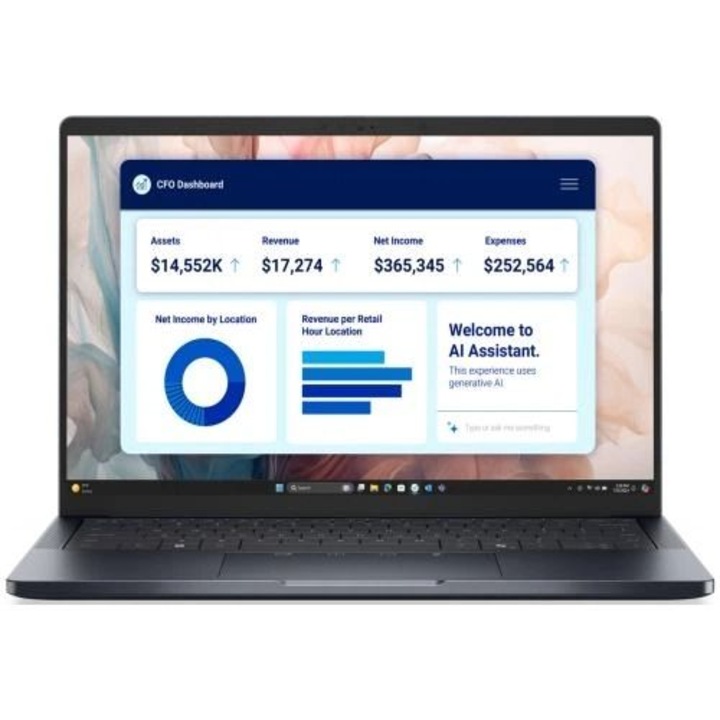 Laptop Dell Pro 14 Premium PA14250, 14 inch 2560 x 1600 Touchscreen, Intel 268V 8 C / 8 T, 2.2 GHz - 5.0 GHz, 12 MB cache, 32 GB LPDDR5X, 1 TB SSD, Intel Arc Graphics, Windows 11 Pro