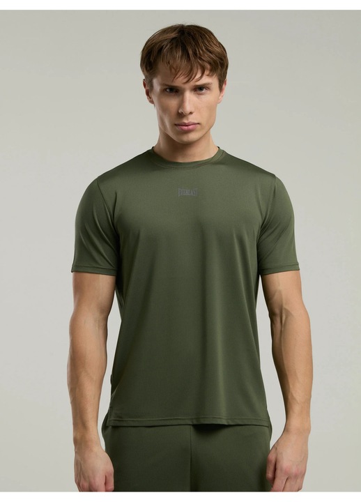 Pamutkeverék póló kerek nyakkivágással, Sötét khaki, 2XL