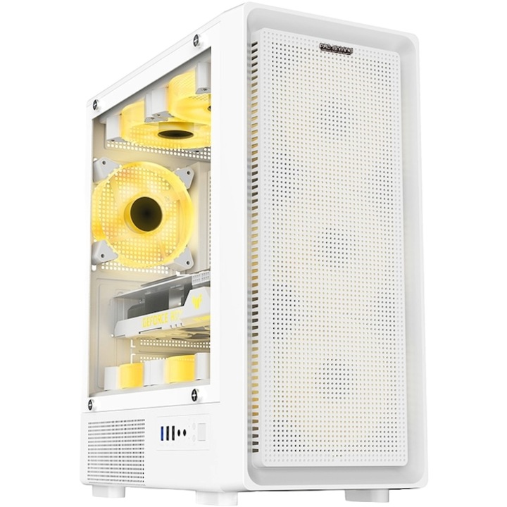 Sistem Desktop PC PROLIGHT@ Gaming APU AMD Ryzen 3 3200G, 16GB RAM, 500GB SSD, Radeon™ Vega 8 Graphics, Fehér