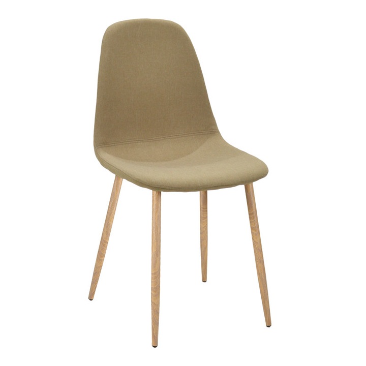 Scaun Bella, bej/natural, 43.5x52x89 cm