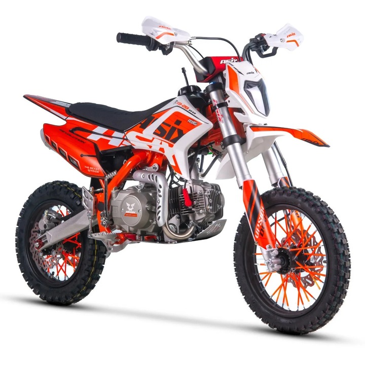 Motocicleta Enduro/Cross Asix XB28 110cc, roti 14/12, automat, pornire electrica, far, culoare portocaliu/gri