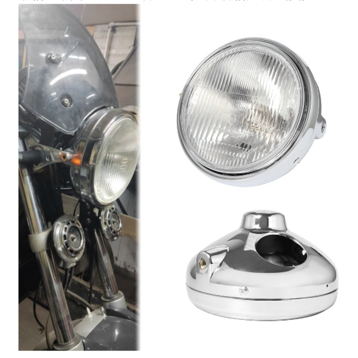 Accesoriu moto Motonfs compatibil cu Far H4 12V60/55W CB250 CB400 CB600 CB750 CB900 CB1000 CB1300 SV650 SV1000 GSF650 GSF1200 Bandit Honda Suzuki