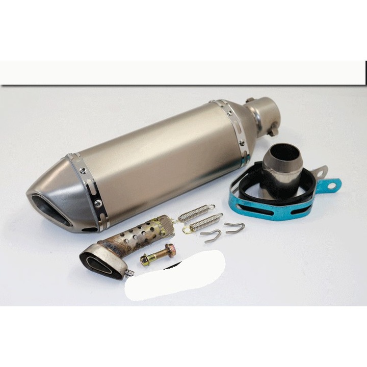 Toba moto Motonfs compatibil cu Toba Tobe 370mm Replica Akrapovic Adaptor 38MM-51MM Yamaha Kawasa Suzuki Honda Ducati BMW Triumph Aprilia