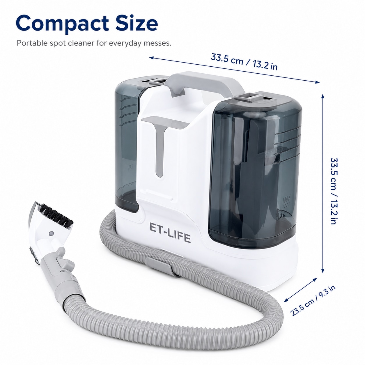 Sharpdo® Aspirator Cu Spalare, Aspirator Spalare Cu Extractie, Rezervor Dublu 1.8L + 0.6L, Aspirator Cu Motor 450W, Perie Sub Presiune, Furtun Auto-Curatare, Compact, Portabil, Ideal Auto, Canapea, Mocheta, alb