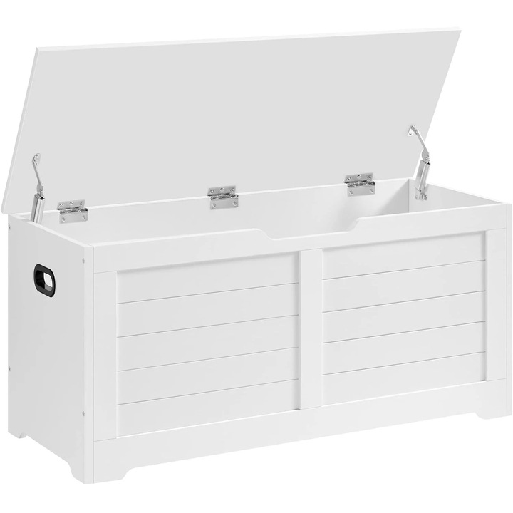 Tárolós pad, folyosóhoz vagy hálószobához, MDF-ből, 40x100x46 cm, fehér