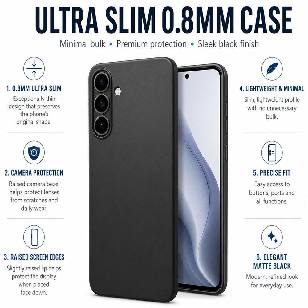Intelli® Husa Slim silicon Compatibila cu Samsung Galaxy A27 5G, Negru mat
